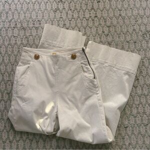 Anthropologie Maeve Cream Trousers